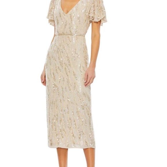 Mac Duggal Plunging Neck Midi Dress size 4 NWT $498 - Picture 5 of 6